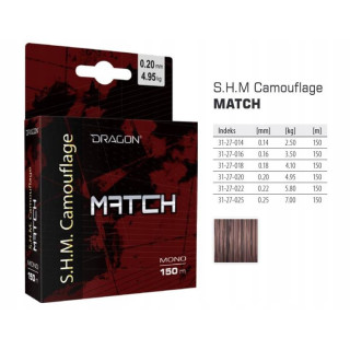 Żyłka DRAGON S.H.M.Camouflage Match 0.25 mm/7.00 kg 150 m camou/brązowo-czarna