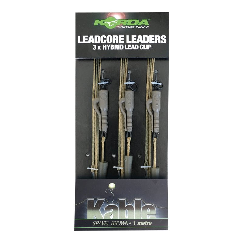 ZESTAW LEADCORE Z KLIPSEM KORDA LEADCORE LEADER LEAD CLIP 1M 50LB ZIELONY LLHCW
