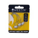 Westin OFFSET NED JIG HEAD Nr1/0 10.5G BLACK NICKEL 3PCS LEAD Westin OFFSET NED JIG HEAD Nr1/0 10.5G BLACK NICKEL 3PCS LEAD