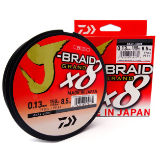 Plecionka Daiwa J-Braid GRAND X8 0.13MM 135M 8.5KG JASNO SZARY 12793-013