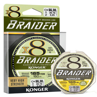 Plecionka Konger X8 Braider 150m 0,12mm - mocna i cienka