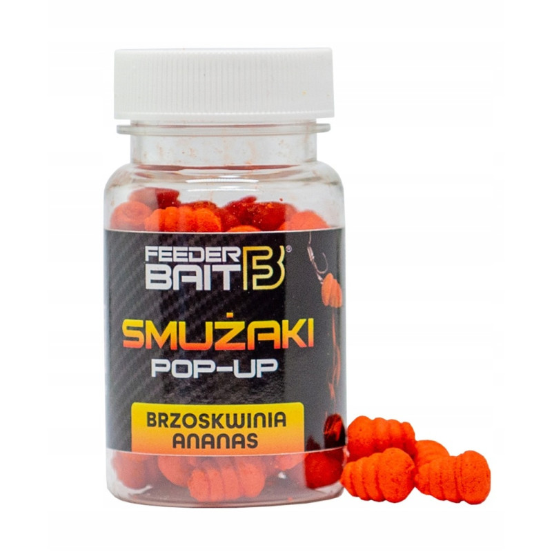 Feeder Bait SMUŻAKI ŚLIMAKI POP-UP 11/8mm R-72 ANANAS & BRZOSKWINIA 60ml Feeder Bait SMUŻAKI ŚLIMAKI POP-UP 11/8mm R-72 ANANAS & BRZOSKWINIA 60ml