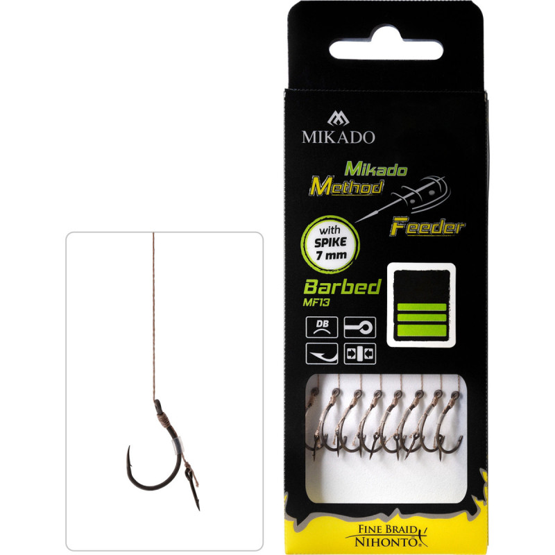 Przypon MF z Igłą, Hak z Zadziorem nr 8, Plecionka 0.14mm/10cm, 8szt. Przypon MF z Igłą, Hak z Zadziorem nr 8, Plecionka 0.14mm/10cm, 8szt.