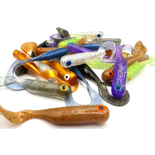 Great Fish GF1 Twister Soft Bait, Fish Scent, Multicolor, 24pcs x 0.9g