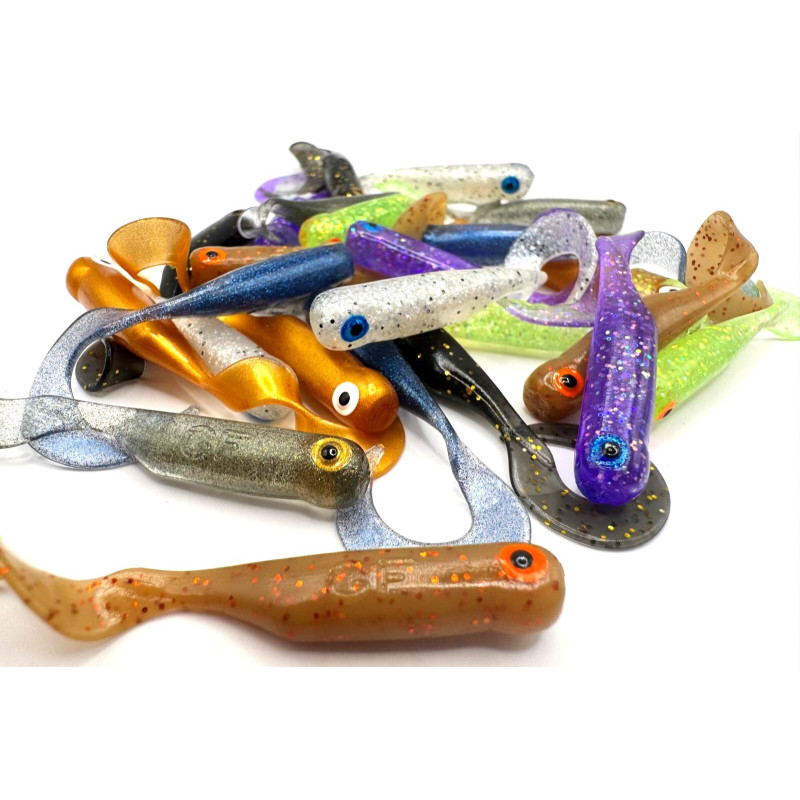 Great Fish GF1 Twister Soft Bait, Fish Scent, Multicolor, 24pcs x 0.9g