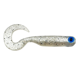 Great Fish GF1 Twister Soft Bait, Fish Scent, White Pearl, 10pcs