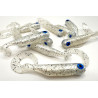 Great Fish GF1 Twister Soft Bait, Fish Scent, White Pearl, 10pcs