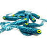 Great Fish GF1 Twister Soft Bait, Fish Scent, Glitter Blue, 10pcs, 49mm
