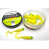 Great Fish GF1 twister soft bait, fish scent, yellow, 10pcs x 0,9g., 49mm