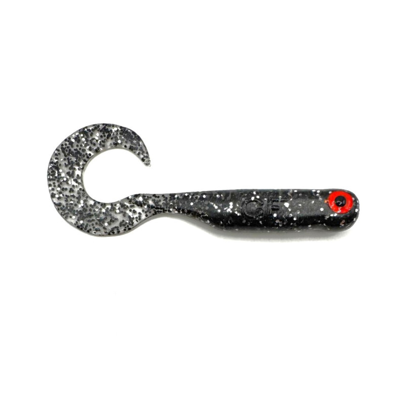 Great Fish GF1 Twister Soft Bait, Fish Scent, Glitter, 10pcs, 49mm