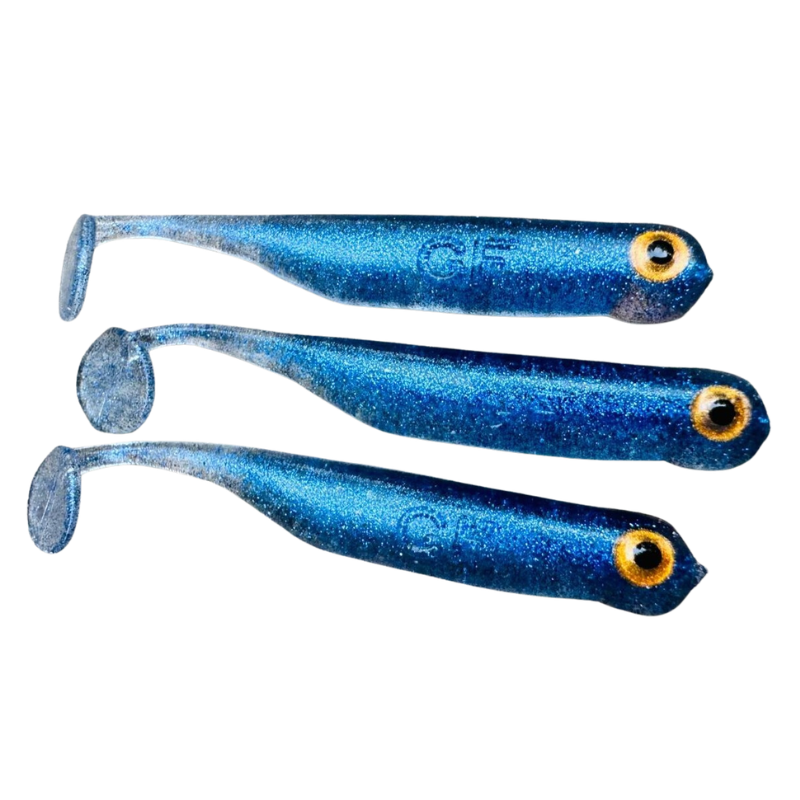 Great Fish GF1 soft bait, fish scent, blue pearl, 10pcs x 1g., 49mm
