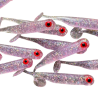 Great Fish GF1 soft bait, fish scent, glitter pink, 10pcs x 1g., 49mm