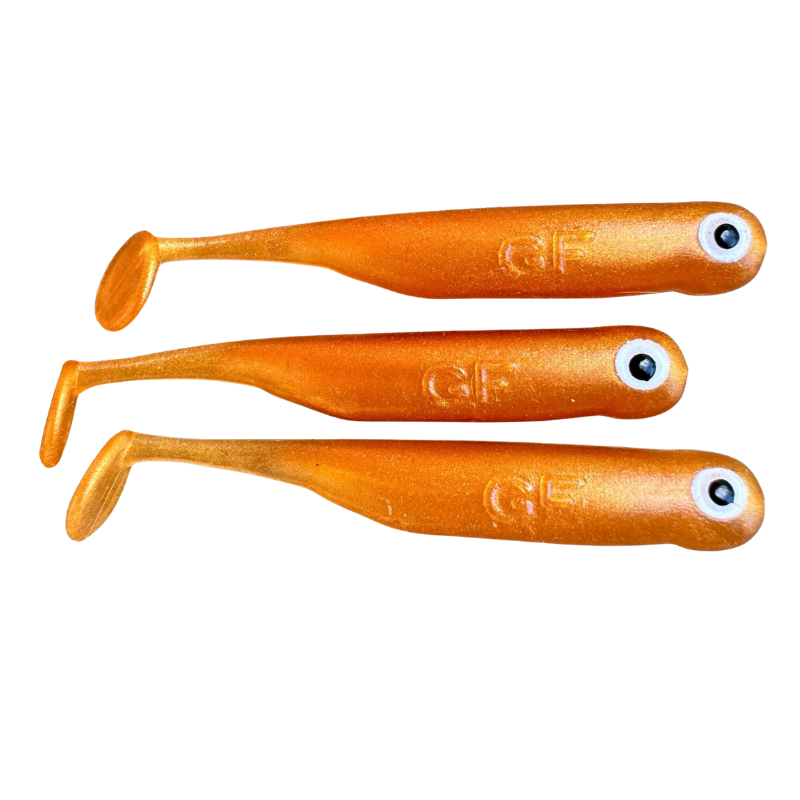 Great Fish GF1 soft bait, fish scent, gold, 10pcs x 1g., 49mm