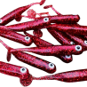 Great Fish GF1 soft bait, fish scent, glitter red, 10pcs x 1g., 49mm
