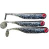 Great Fish GF1 soft bait, fish scent, glitter graphite, 10pcs x 1g., 49mm