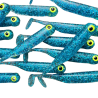 Great Fish GF1 soft bait, fish scent, glitter blue, 10pcs x 1g., 49mm