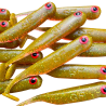 Great Fish GF1 soft bait, fish scent, motor oil green, 10pcs x 1g., 49mm