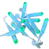 Great Fish GF1 soft bait, fish scent, ice blue, 10pcs x 1g., 49mm