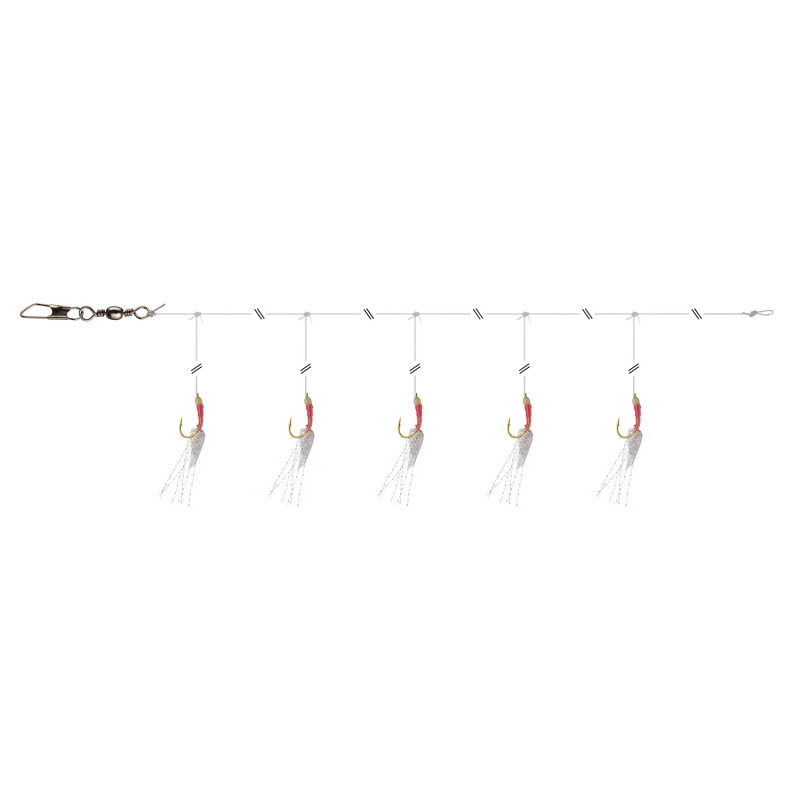 GrandW. Hering-Rig Sabiki 10 pink glow