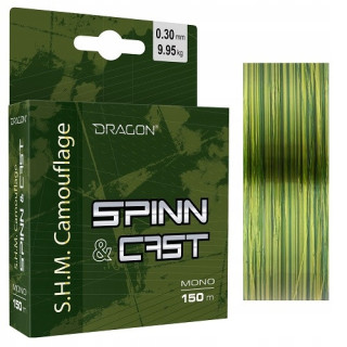 Żyłka DRAGON S.H.M.Camouflage Spinn&Cast 0.30 mm/9.95 kg 150 m camou/4-kolor.zielon
