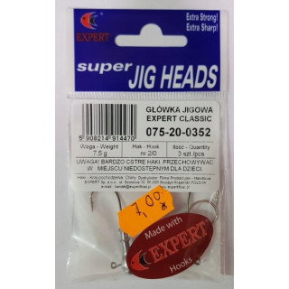 Główka Jigowa Expert Classic 7,5g hak 2/0 3szt.