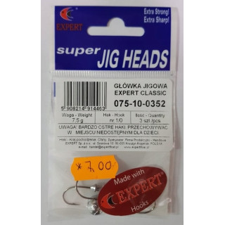 Główka Jigowa Expert Classic 7,5g hak 1/0 3szt.