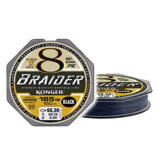 Plecionka Konger X8Braider BLACK 150M 0.18MM