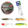 PLECIONKA 0,14mm + Zestaw Gum CANNIBAL 10cm 4szt + PRZYPONY + UZBROJENIE !!