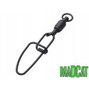 MADCAT STAINL. BB SWIVELS W. CROSSL. SNAP Nr 2 165LB 75KG BLACK 3PCS MADCAT STAINL. BB SWIVELS W. CROSSL. SNAP Nr 2 165LB 75KG BLACK 3PCS