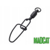 MADCAT STAINL. BB SWIVELS W. CROSSL. SNAP Nr 2 165LB 75KG BLACK 3PCS