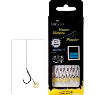 Przypon Method Feeder - Z GUMKĄ - hak z zadziorem nr 12 / plecionka: 0.12mm/10cm - op.8szt.