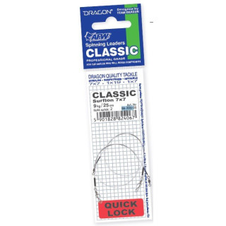 Przypon Dragon - American Fishing Wire QUICK LOCK 7 x 7 Surflon 9 kg CLASSIC 30 cm 2 szt.