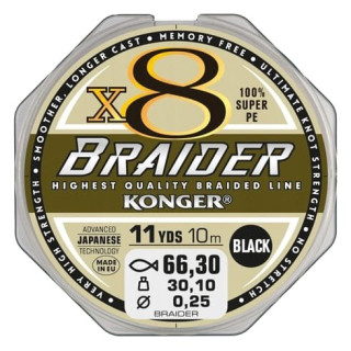 PLECIONKA KONGER X8BRAIDER BLACK 150M 0.10MM