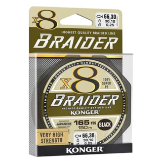 PLECIONKA KONGER X8BRAIDER BLACK 150M 0.16MM