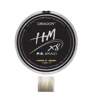 PLECIONKA DRAGON HM8X P.E.BRAID 0.12MM 11.90KG 135M JASNOSZARA PDF-40-00-012