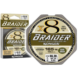 PLECIONKA KONGER BRAIDER X8 150M 0.04MM OLIVE GREEN 250150004