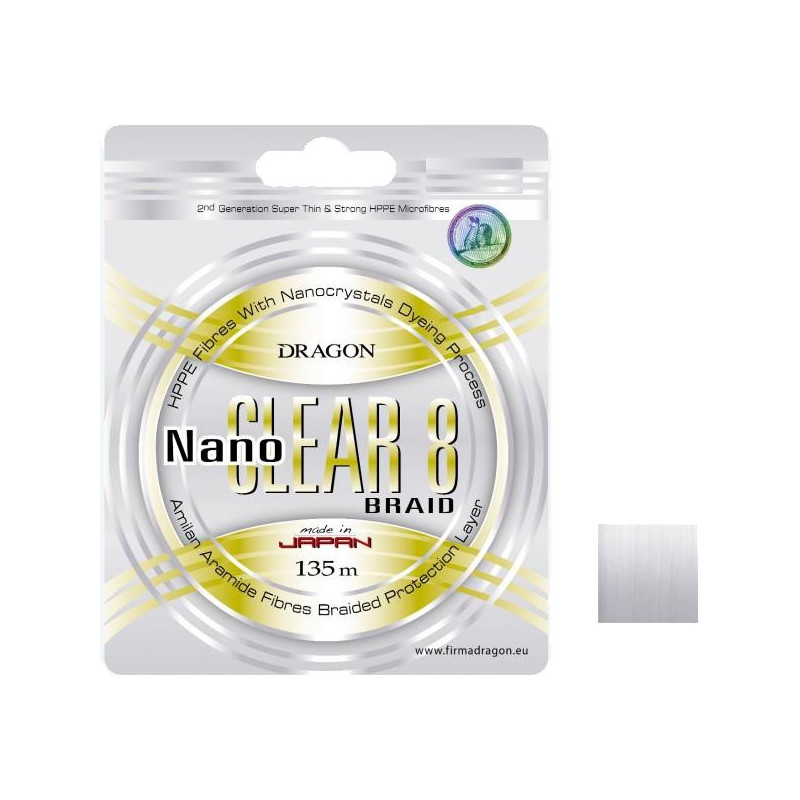 Plecionka Dragon Nanoclear 8 135M 0.16MM 16.9KG PRZEZROCZYSTA 40-04-316