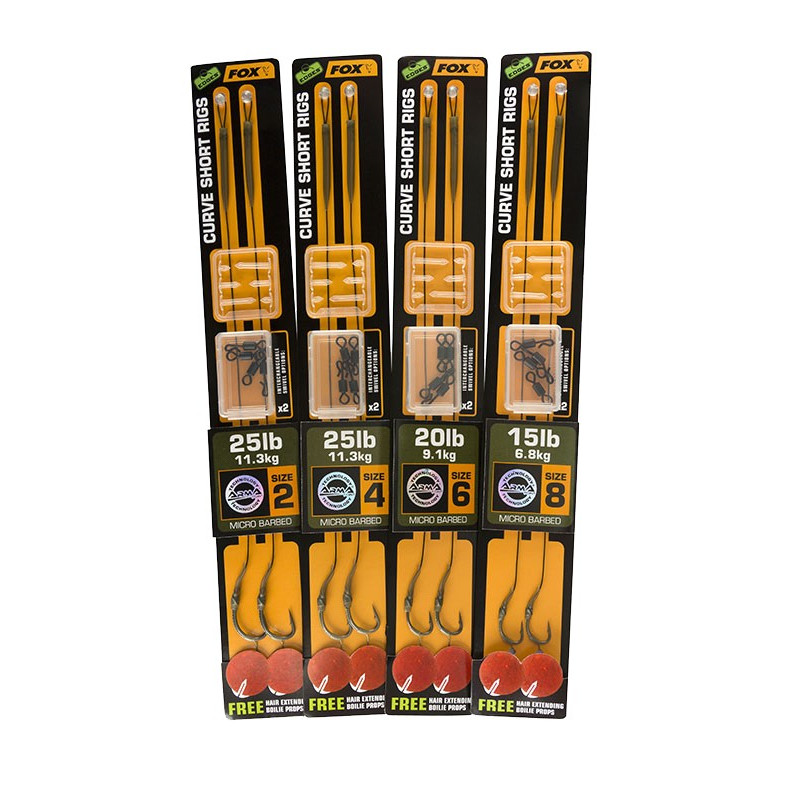 Przypon Z Haczykiem FOX EDGES ARMAPOINT CURVE SHORT RIGS 20LB SIZE 6 WEEDY GREEN CCR132