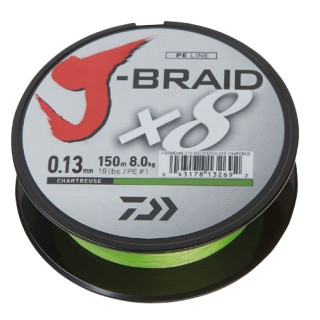 Plecionka Daiwa Chartreuse J-BRAID X8 0.13MM 150M 12750-013