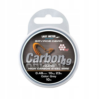 Sg Carbon49 Steelwire 10M 0.48MM 11KG 24LBS COATED GREY